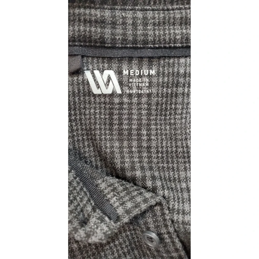 VRST Men's Button-Up Flannel‎ Gray/Black Size Medium Long Sleeve Shirt